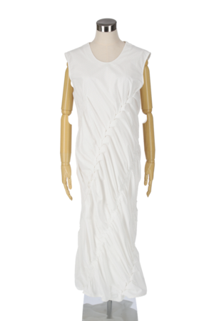 Twist smocking dress "White (Aurora Embroidery)"