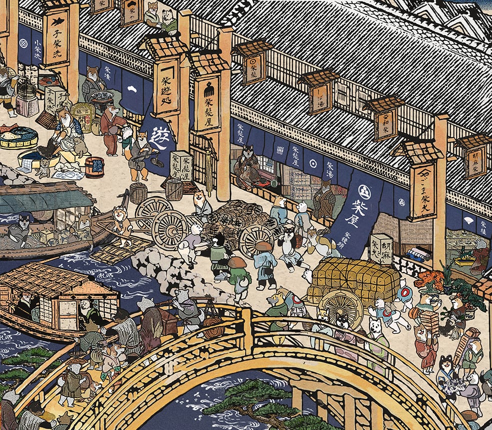 A3ポスター】 江戸の柴犬達（Shiba Inu dogs of the Edo period