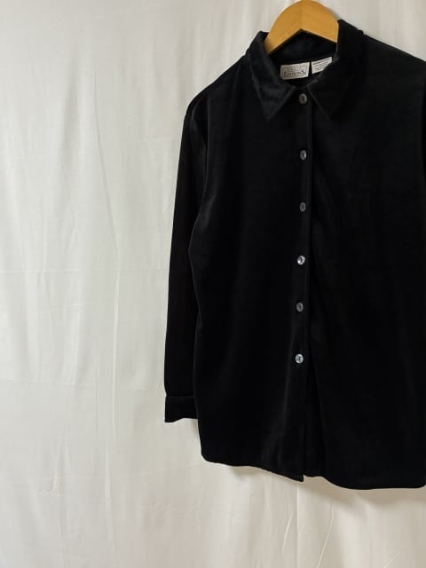 1990's Velour Fabric Long Sleeve Shirt