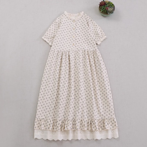 2色／小花柄コットンワンピース ・8068