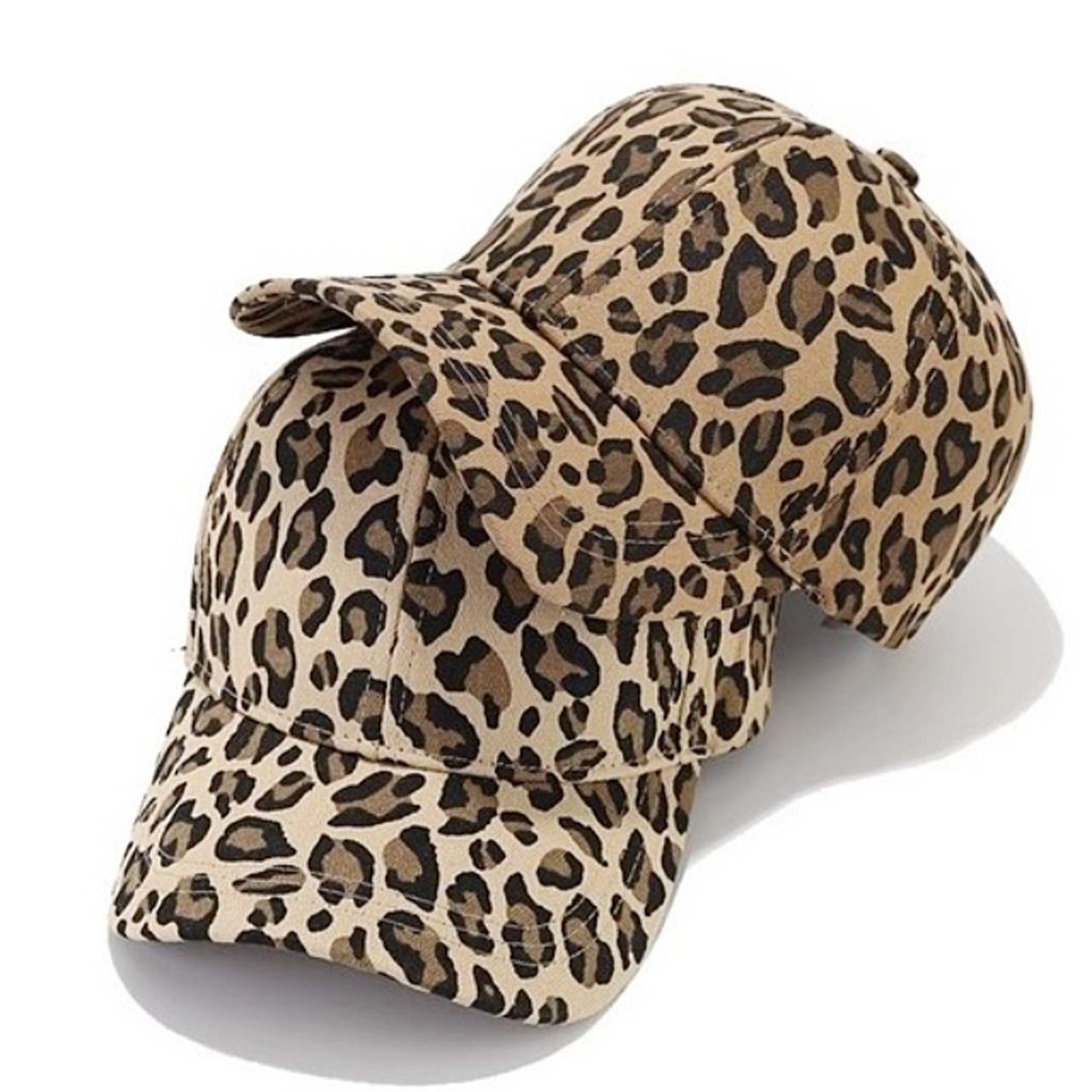 ブラウン ヒョウ柄 ベースボールキャップ AAKAM レオパード柄 ベース