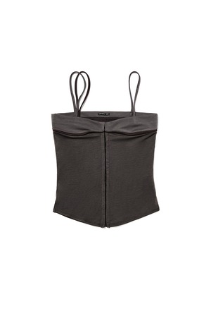 [OPEN YY] CONTRAST TRIM TOP, CHARCOAL 正規品 韓国ブランド 韓国通販 韓国代行 韓国ファッション オープン ワイワイ 日本 店舗