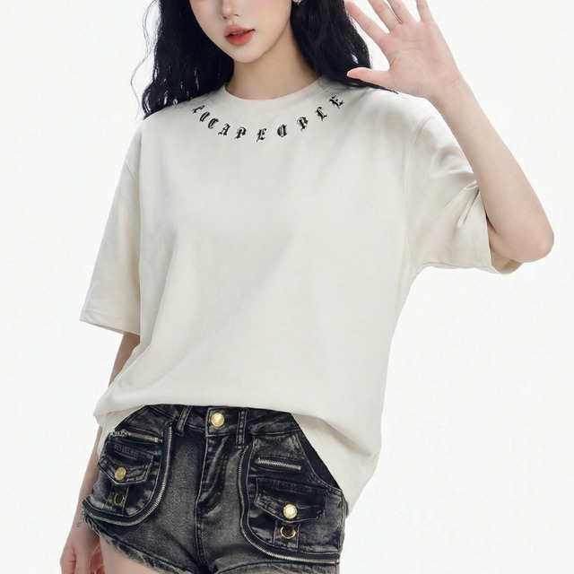 neck curve logo short-sleeve tee　ネックカーブロゴ半袖ティー　J1849