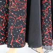 社交ダンス 衣装 JUN FASHION ドレス ワンピース ブラック系 花 花柄 ホログラム キラキラ レース 透け感 上品 練習 レッスン 黒 赤 伸縮 ストレッチ ダンス衣装 イベント ステージ パーティー レディース 柄 模様 レッド系