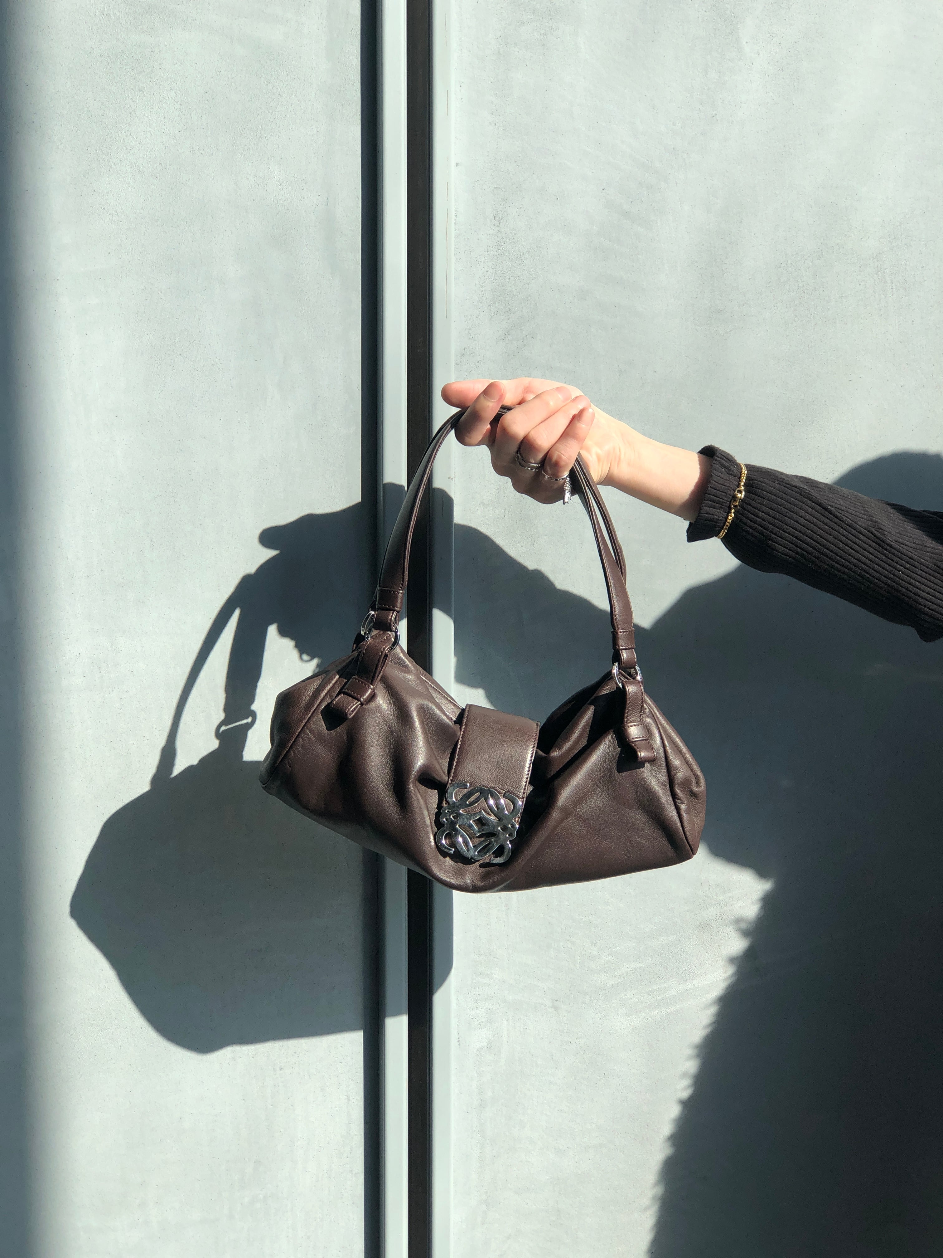 LOEWE ロエベ トートバッグ ブラウン アナグラム ナッパレザー ホーボーバッグ vintage ヴィンテージ オールド mcgv5x