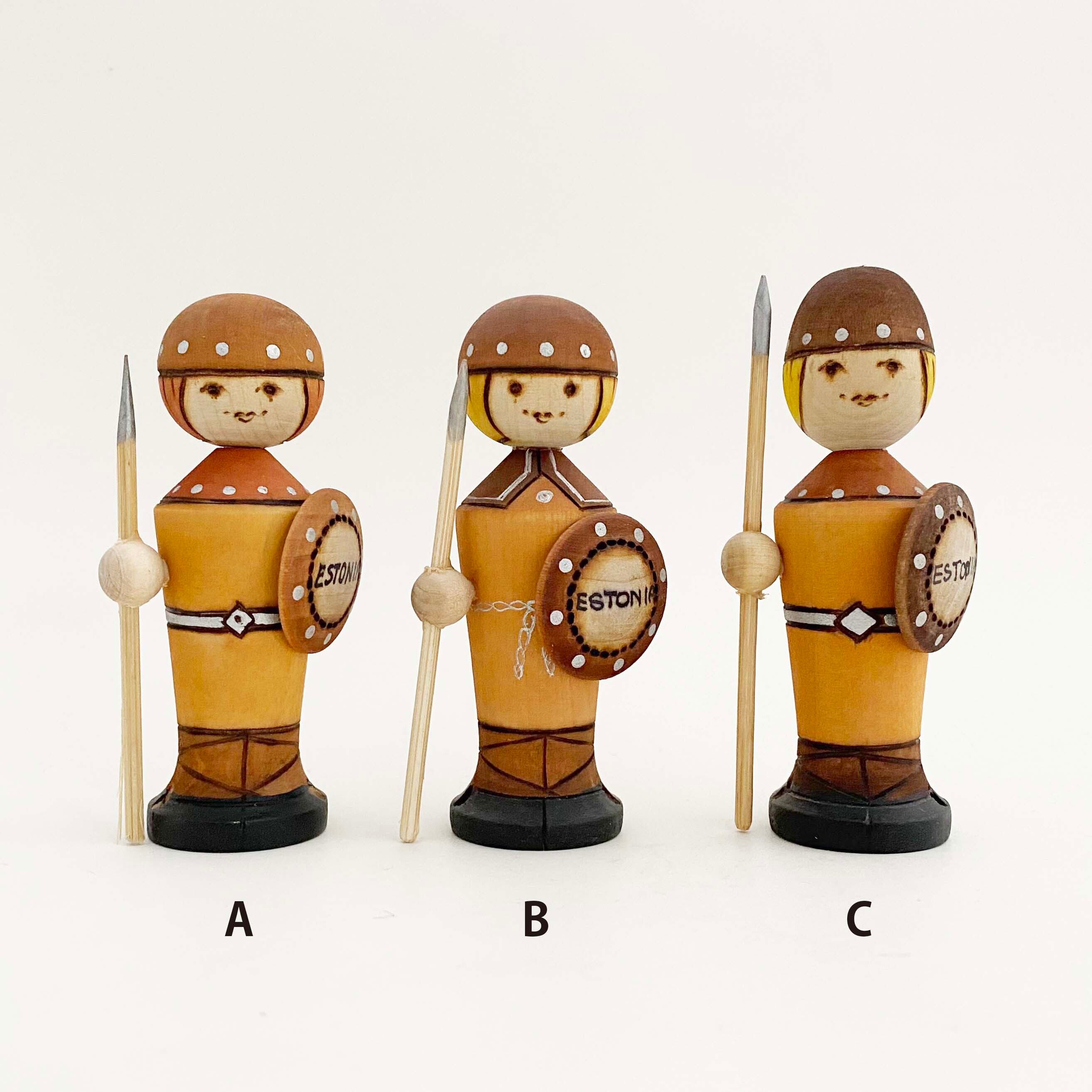 エストニア・ヴァイキングこけし（ウッドバーニング）