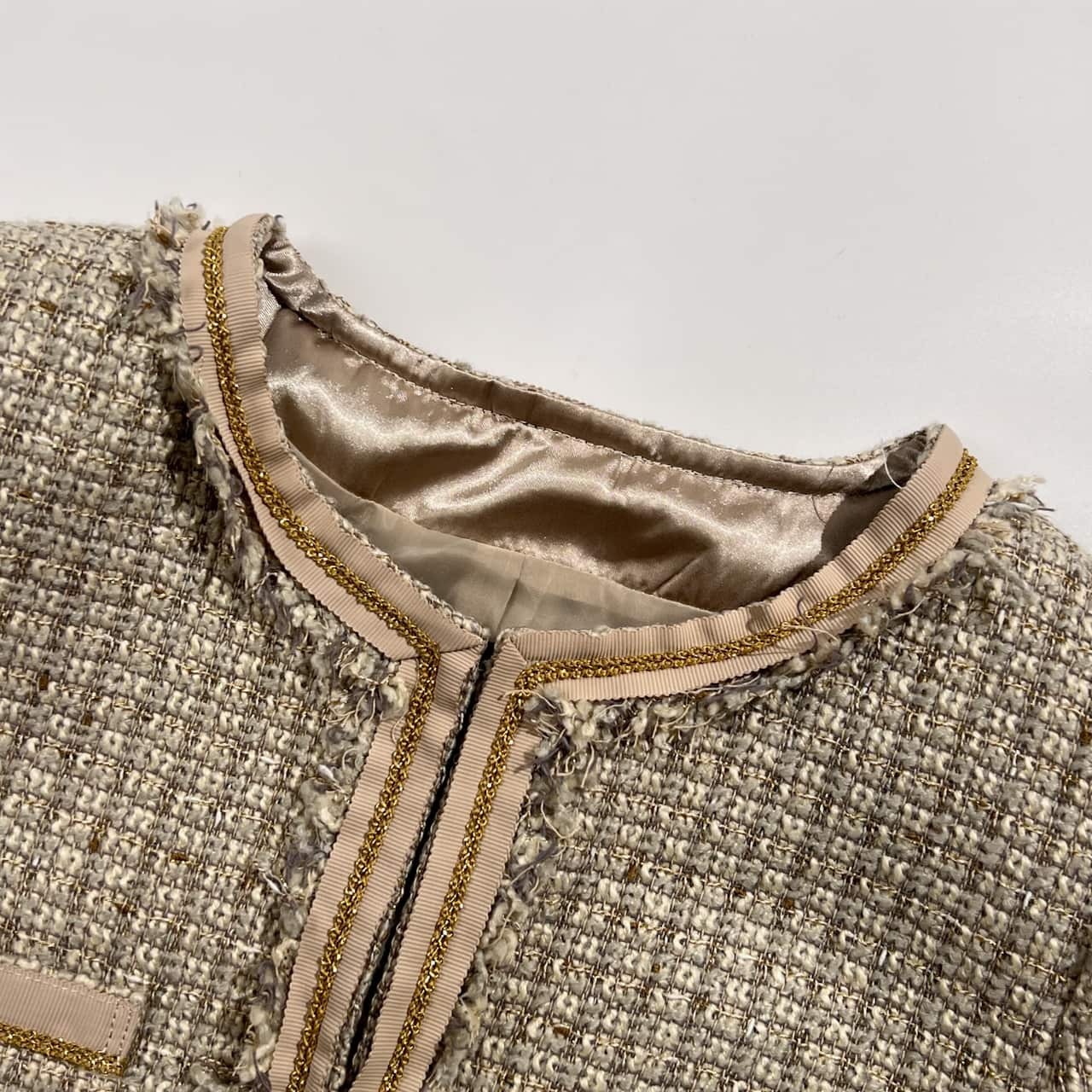 Rhythm of life UNITED ARROWS ユナイテッドアローズ ツイード ノーカラー ジャケット M/レディース