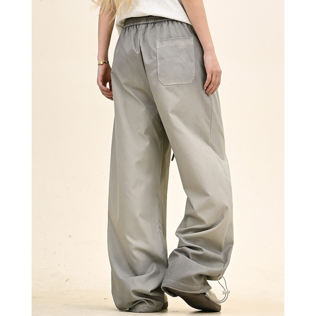 tucked drawstring wide leg pants　タックドローストリングワイドレッグパンツ　J0798