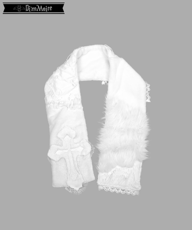 十字の誓いつぎはぎマフラー【White】