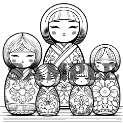 大人のぬりえ KOKESHIちゃん （全25ページ） | にじいろラボ
