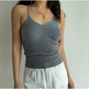 V-Neck Ribbed Slim Camisole 124296