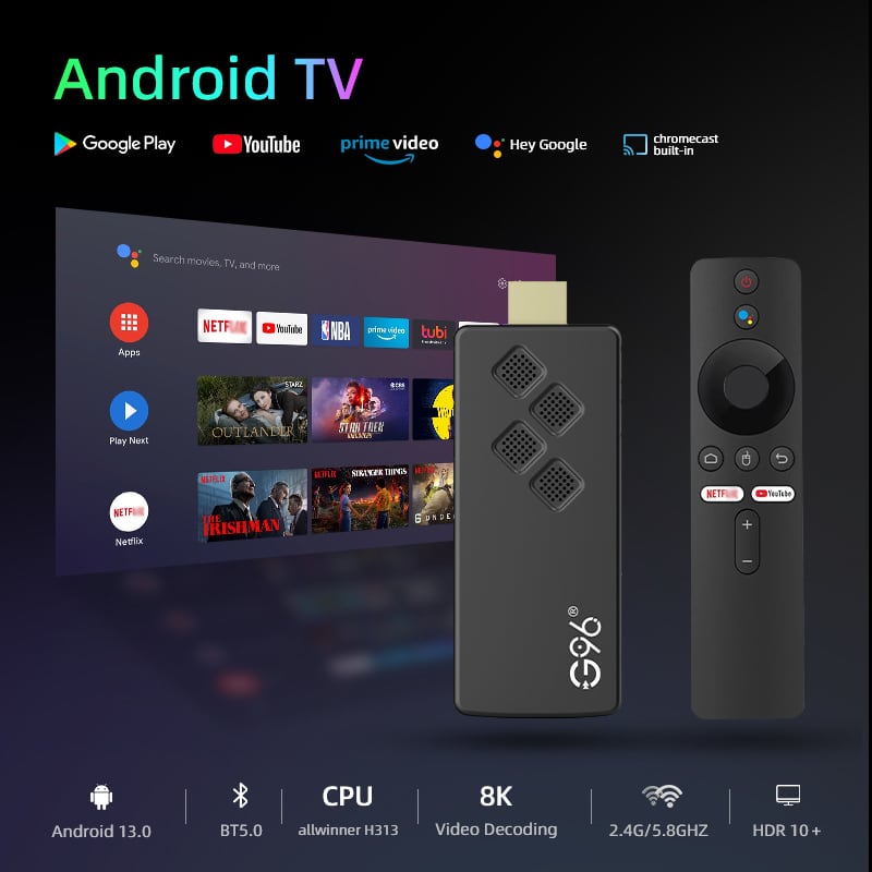 android13.0 グローバルバージョン G96 TV スティック ポータブル 8K