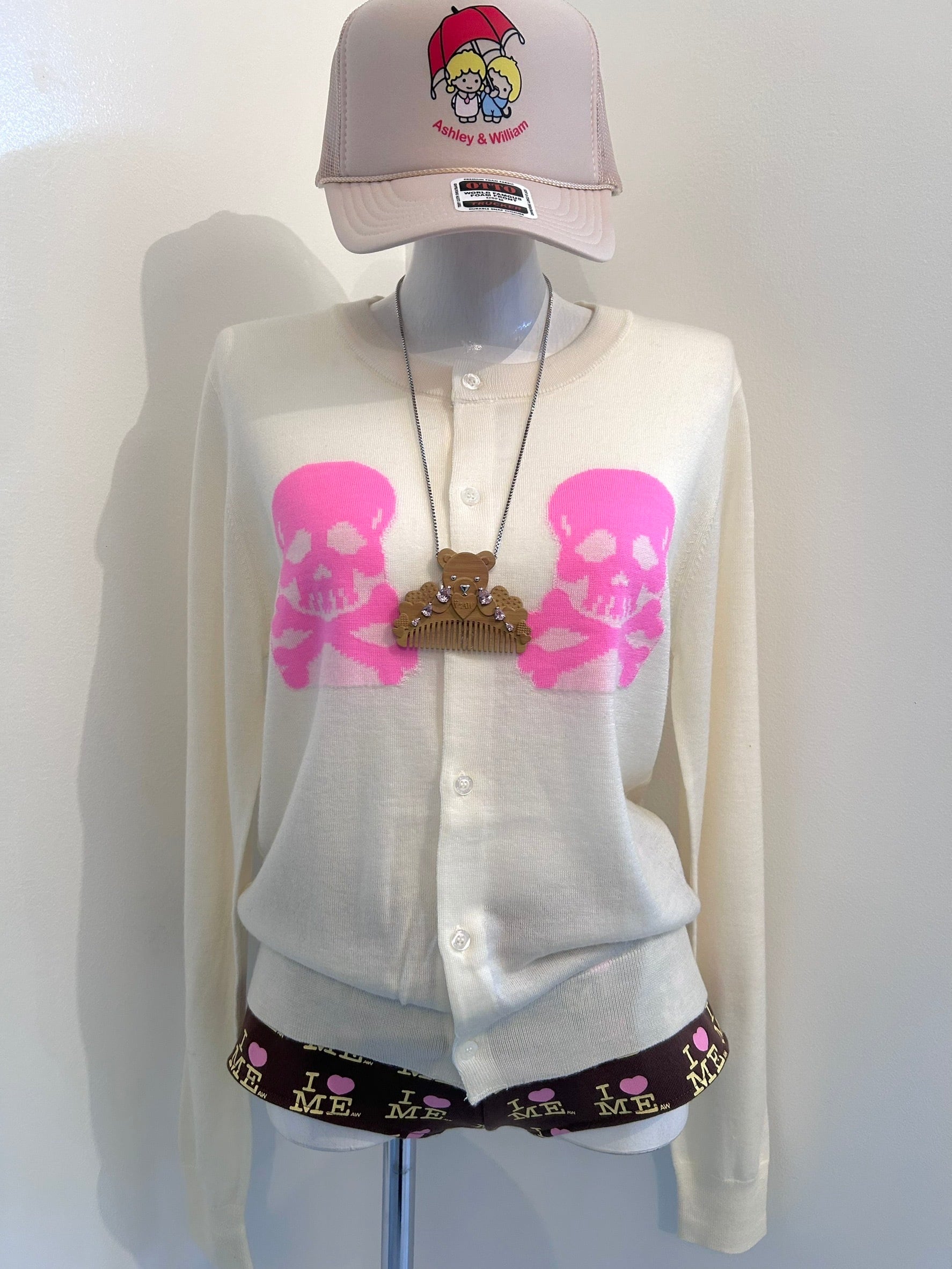 Ashley WILLIAMS KNIT SKULL CARDIGAN / CREAM