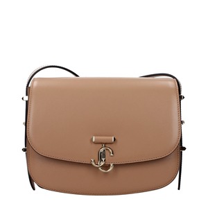 【新品】JIMMY CHOO ジミーチュウ レディース クロスボディバッグ レザー ブラウン JCBCROSSBODYMOBLLBISCUITLIGHTGOLD
