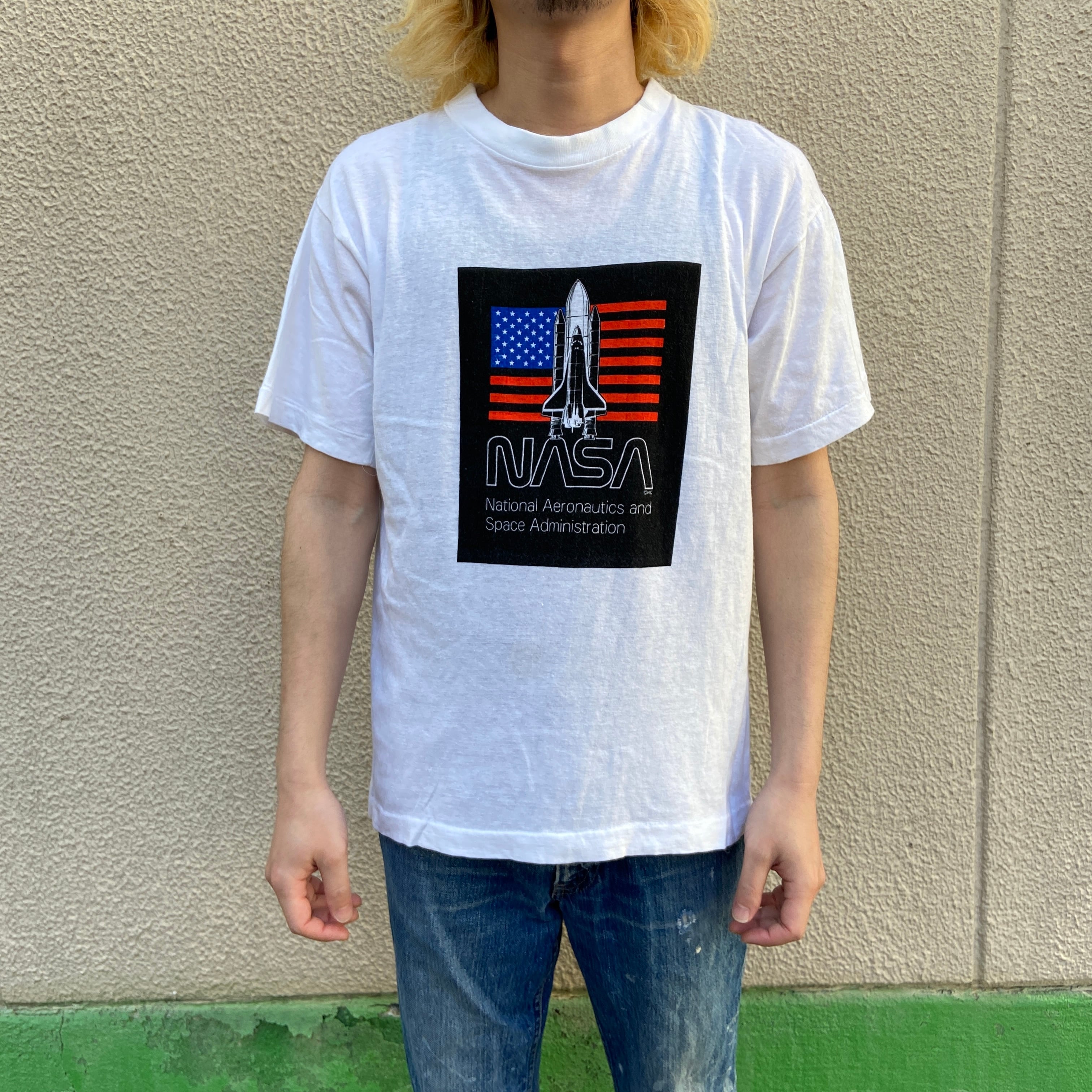 90s NASA ナサ プリントTシャツ スペースシャトル 白 L 80s | 古着屋 Uan