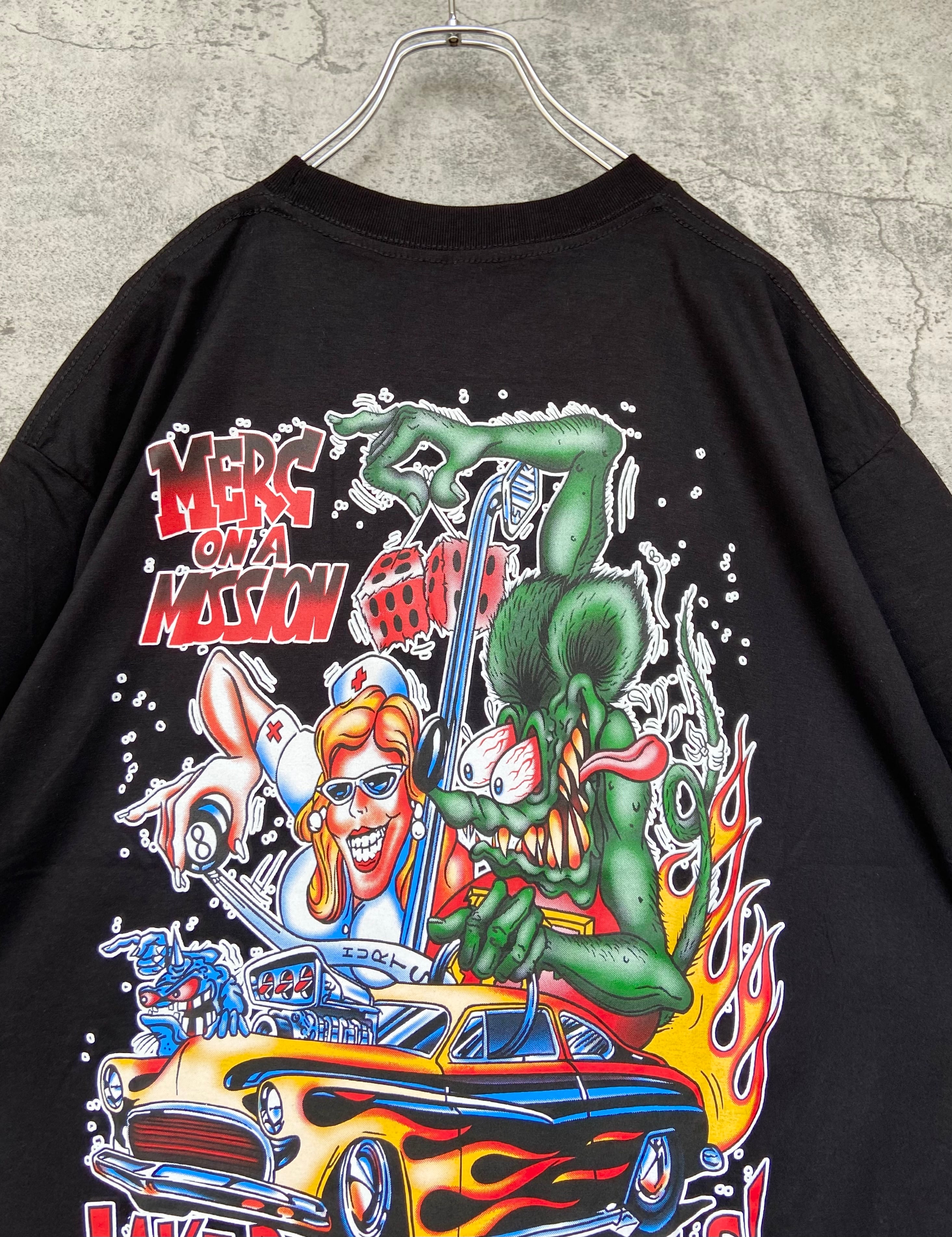 Rat Fink/ラットフィンク 背面ロゴ Tシャツ XL クレイジー