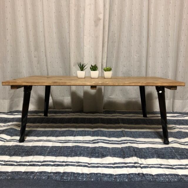 幅800㎜/ジャコビーン/BIG】アンティーク風・折りたたみ式ローテーブル