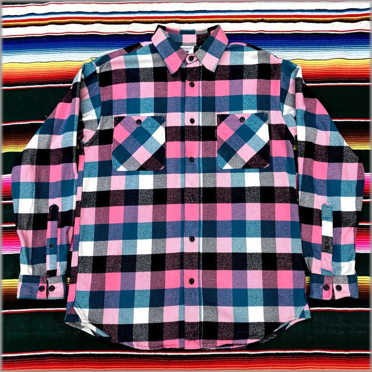 ☆Columbia コロンビア ブロックチェック 長袖 ネルシャツ size L 