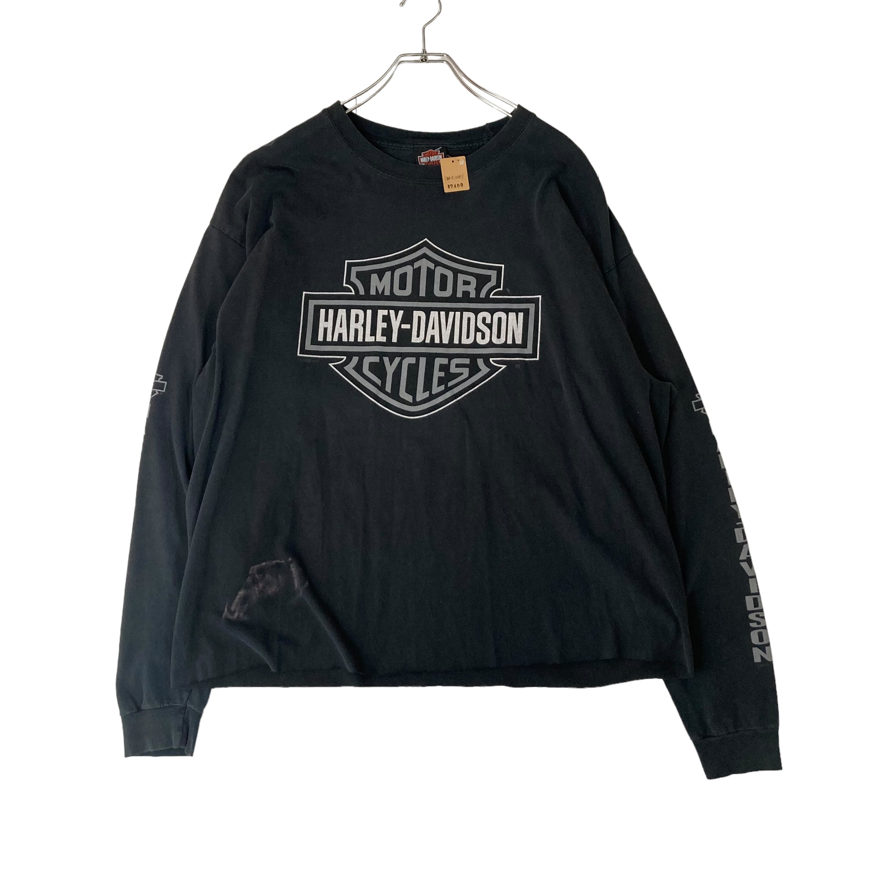 ショート丈リメイク】HARLEY DAVIDSON ロングTシャツ 2XL プリント