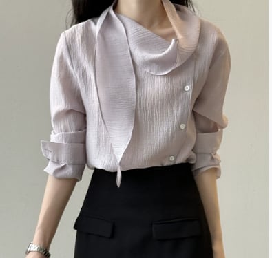 スカーフ風ネック ブラウス YH9571