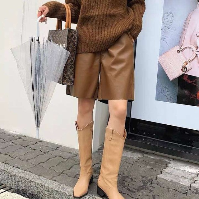 eco leather short pants  10128