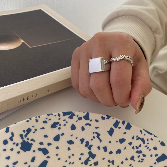 S925 square ring (R146)