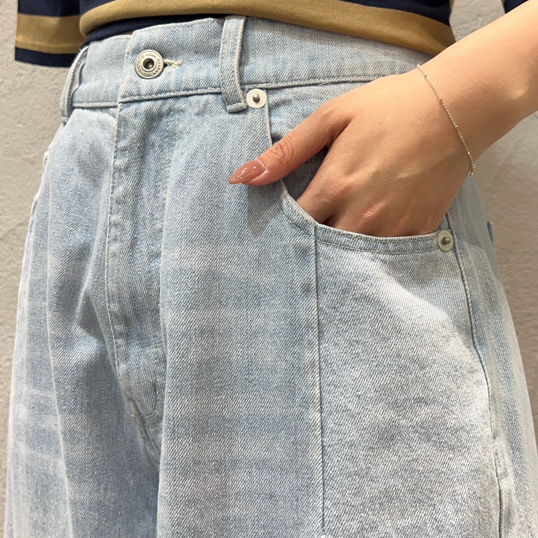 CYNICAL ライトブルー ハイウエスト コクーンワイドパンツ CYNICAL】コクーンデニムパンツ - Carry On ONLINE STORE