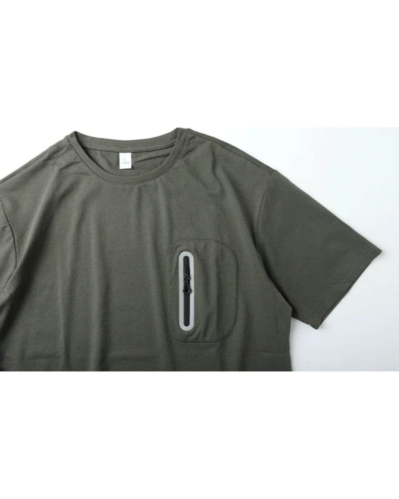 ジップデザインパッチポケット半袖Tシャツ S0556