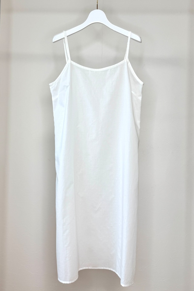 日本製オーガニックコットンキャミドレスロング丈（ラウンドネック）White<filcasane>