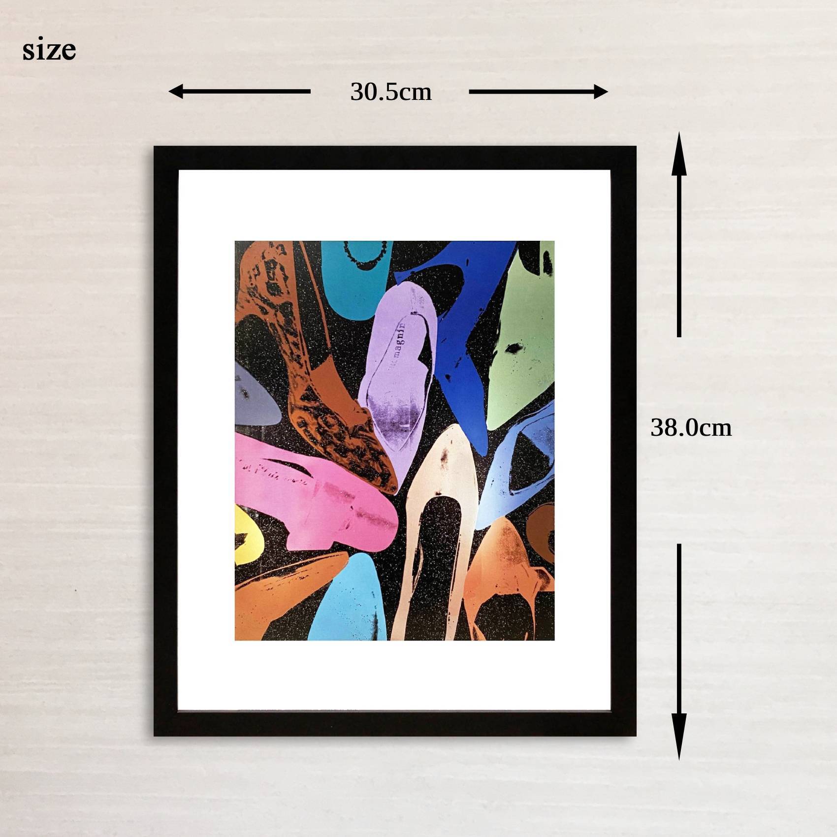 アンディ ウォーホル「ダイヤモンド ダスト シューズ(ランダム) ,1980」展示用フック付ポスター ポップアート 絵画
