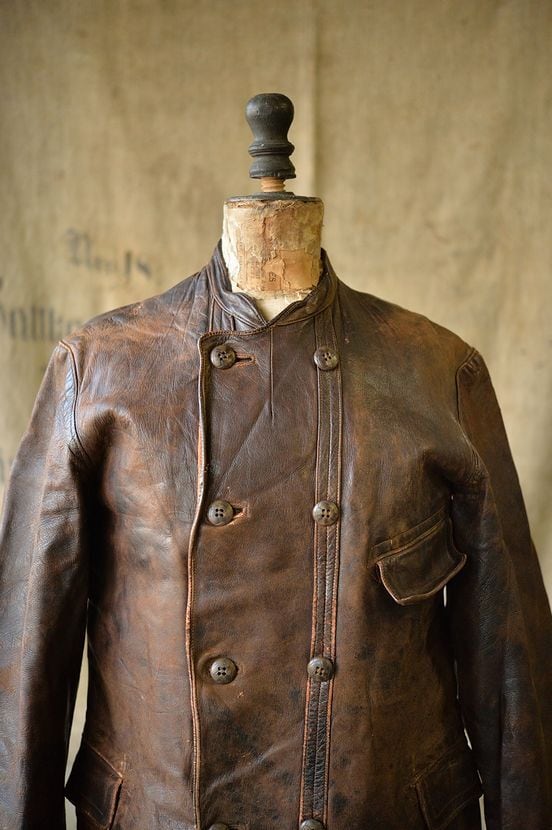 Vintage 1930's-40's Swedish Work leather jacket | EXTRA'S GARMENT