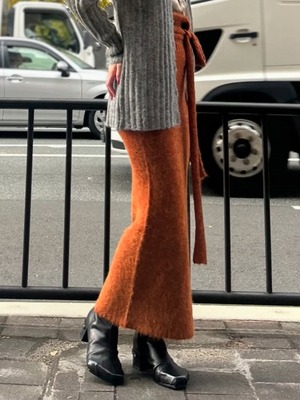 【24AW】MUKCYEN ムッシャン / mohair belted long skirt / モヘアスカート