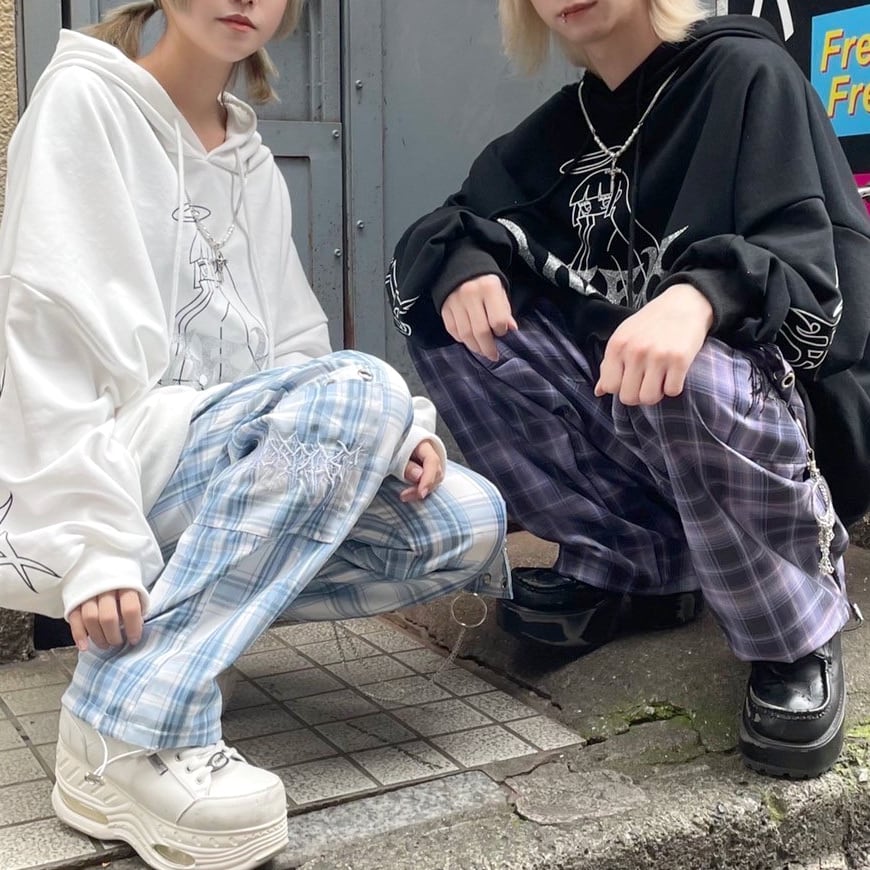 リング×チェーン付きチェックパンツ(3色展開) | VOLCAN&APHRODITE リング×チェーン付きチェックパンツ(3色展開) | VOLCAN&APHRODITE