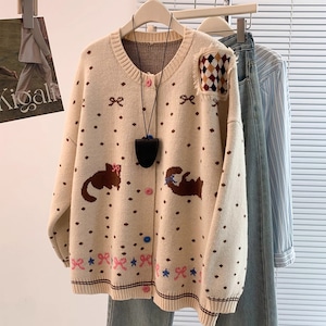 4色/バリエジャガードニットカーディガン ・72935 4色/バリエジャガードニットカーディガン ・72935