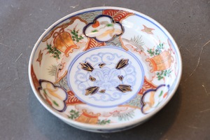伊万里焼 色絵 花鳥籠文 小皿/Imari small size plate