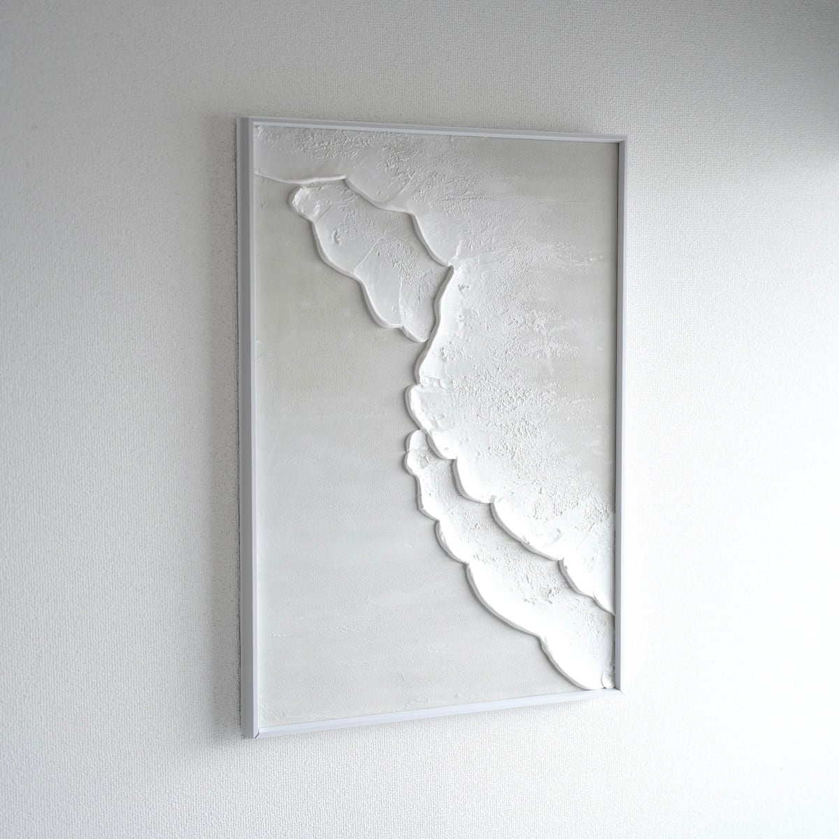 【Beach -soak-】70×50cm 海の絵 ミルクティーベージュ