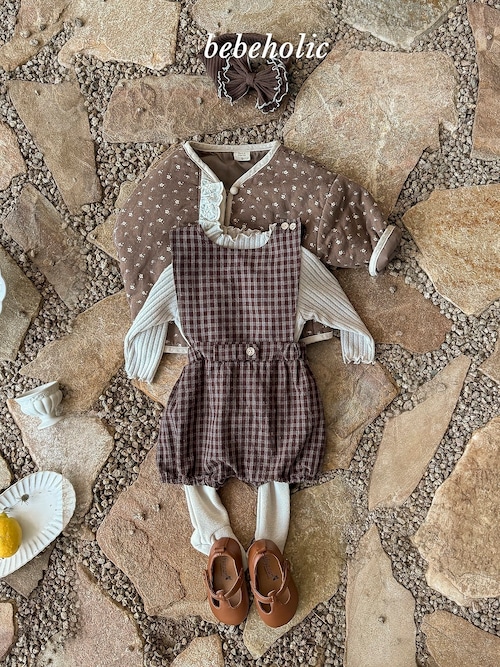 ⭐︎即納⭐︎[bebeholic] check suspenders SET