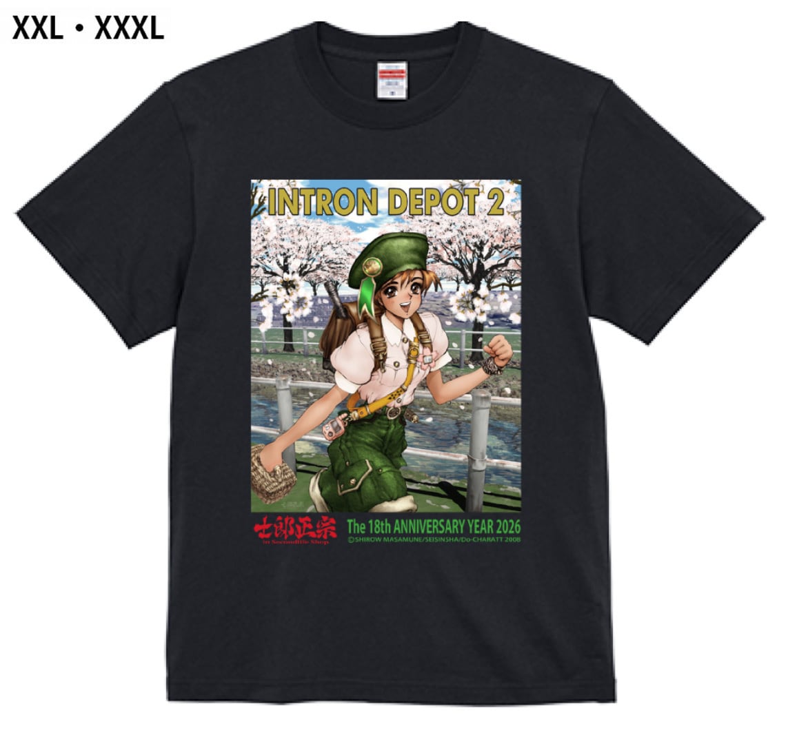 士郎正宗キャラクターTシャツVol.12 PIECES2-004 綿100% ブラック
