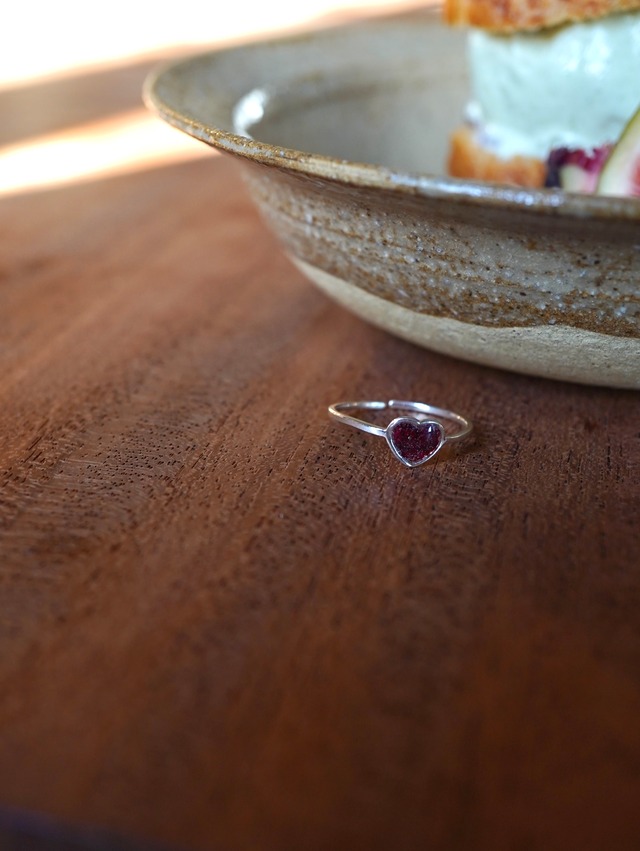HEART ROSE RING (SILVER)