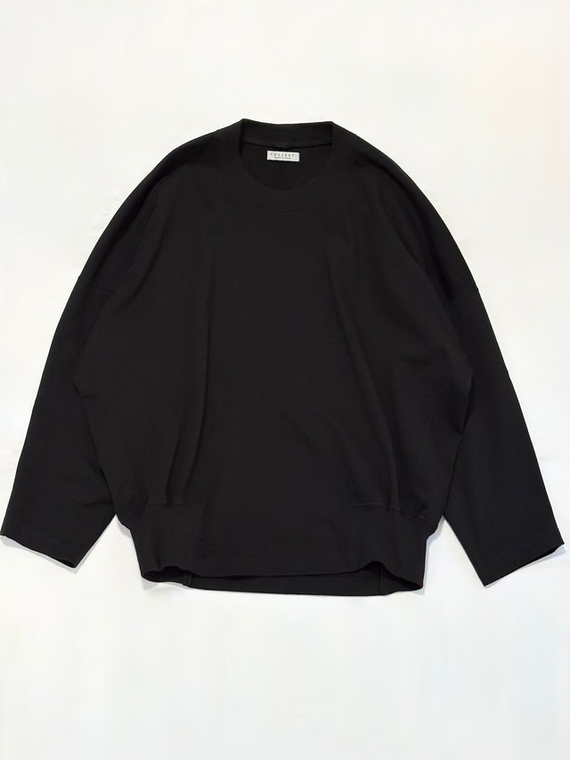 FACTORY・綿カットソー×綿近江晒　レイヤードトレーナー・ブラック