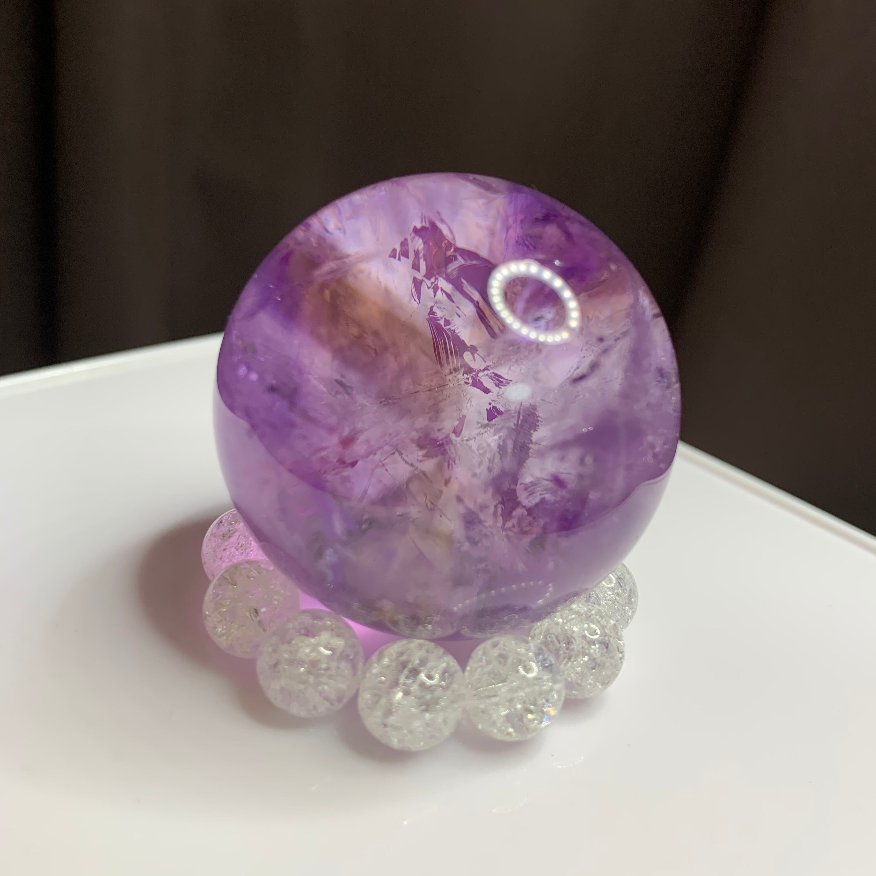 2.透明度高☆ラベンダーアメジスト・たまご(台座付き)