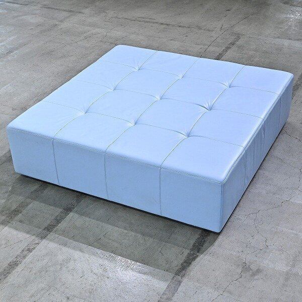 イタリア製 POLTRONA FRAU 54万「PUFF CUBO」オットマン 本革 スクエア
