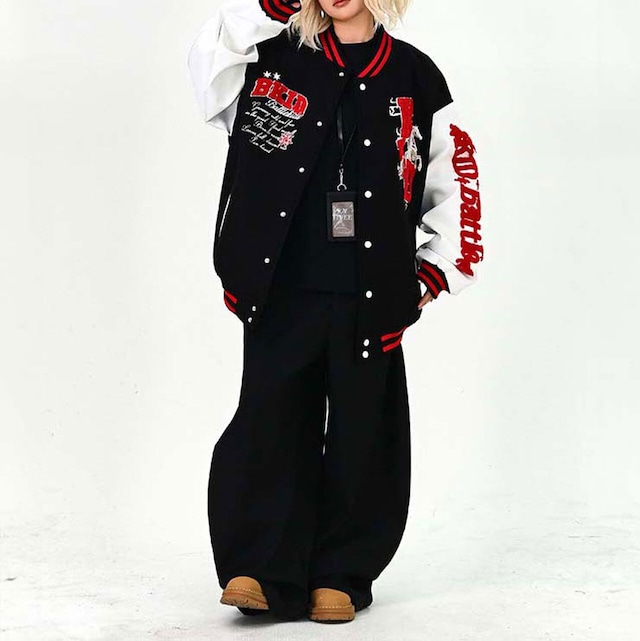 ワッペンミックスストリートスタジアムジャケット
2col R01628