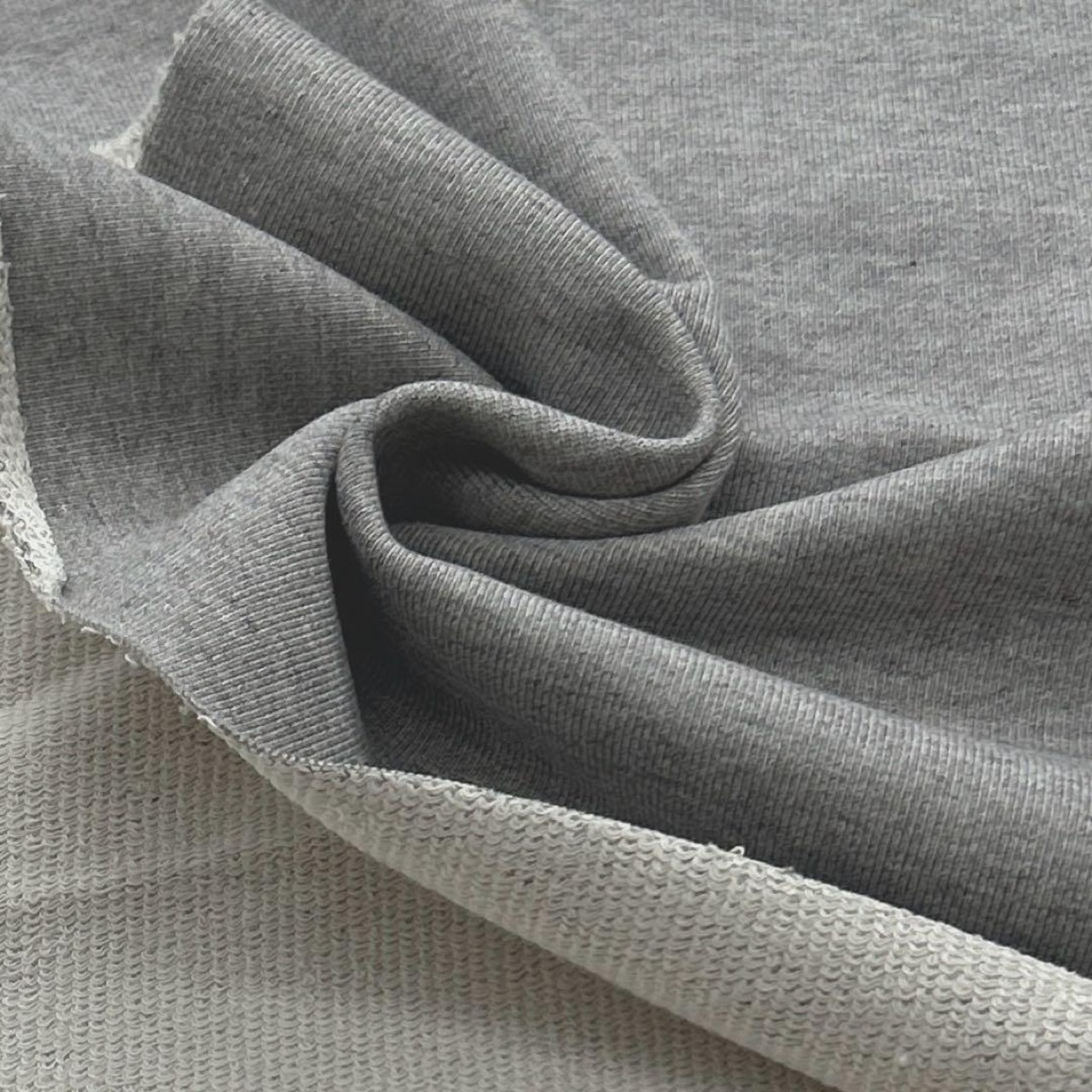 ★NY495◆1.1m◆綿100%裏毛ニット生地◆グレー