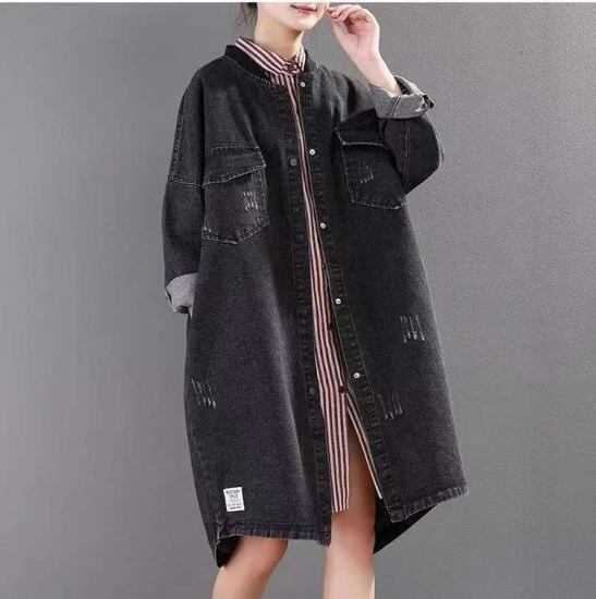 デニムロングカーディガン