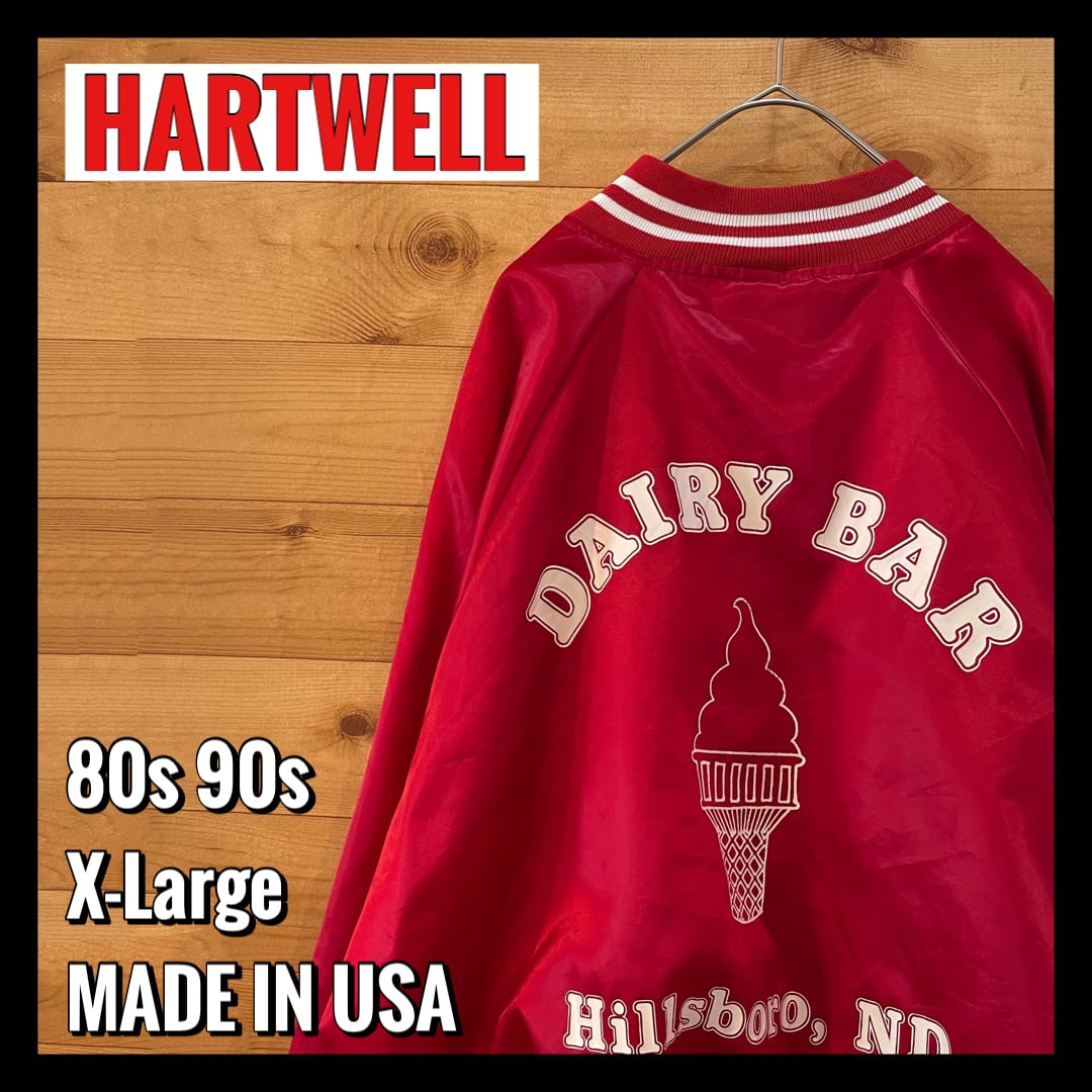 HARTWELL】80s 90s USA製 ナイロンスタジャン アイスクリーム店 バック ...