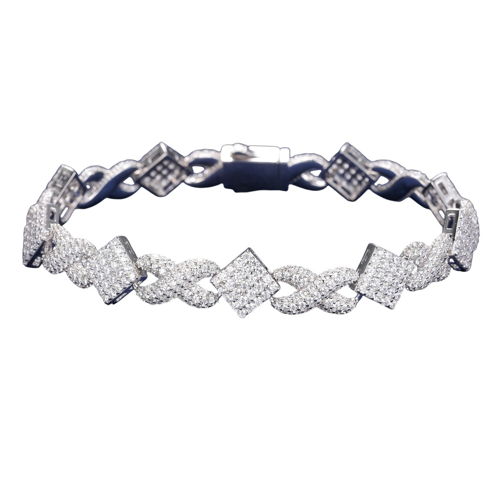 Moissanite Skull Bracelet Brass Luxury Iced Out モアサナイト