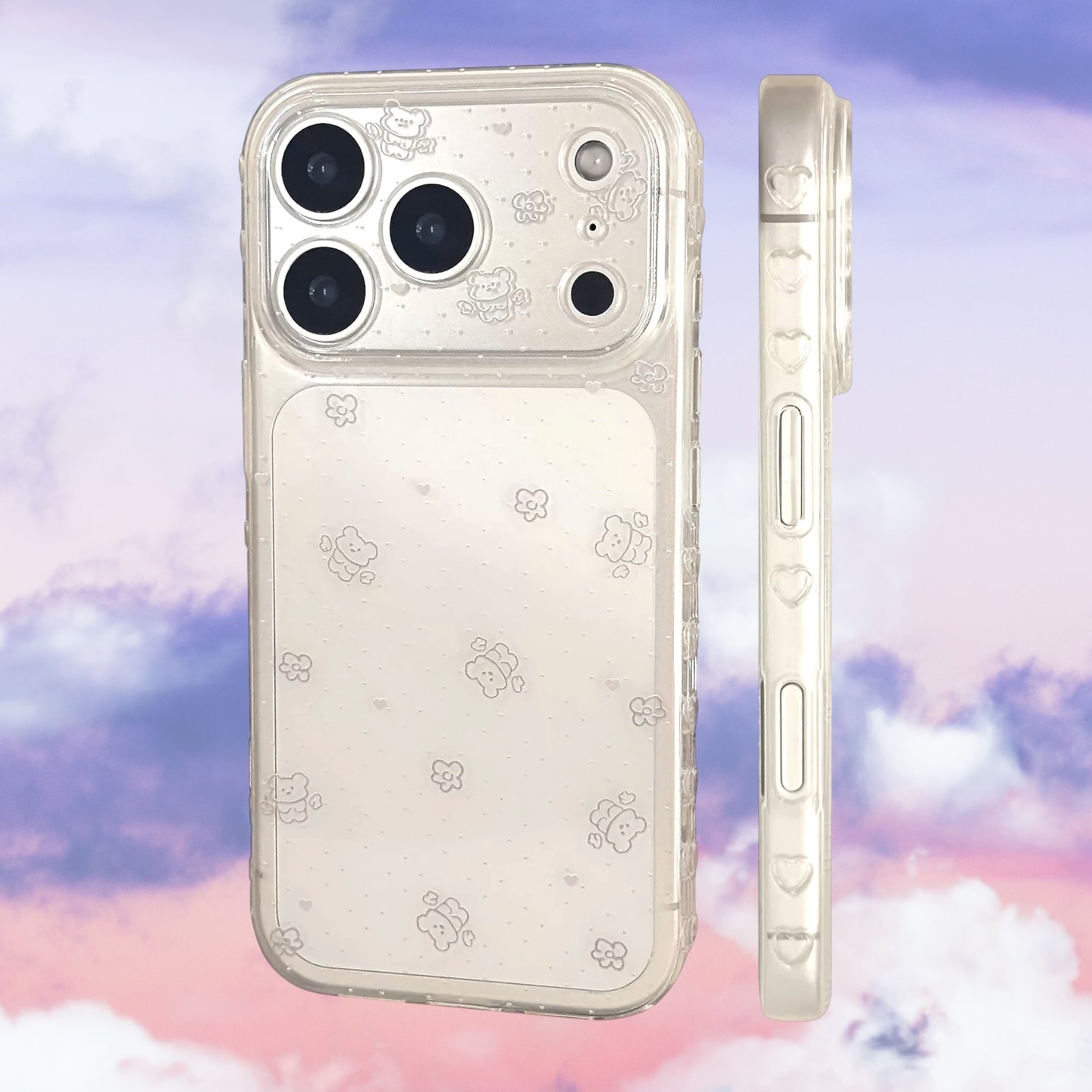 ウェーブ なみなみ フレーム クリア 透明 シンプル iPhoneケース