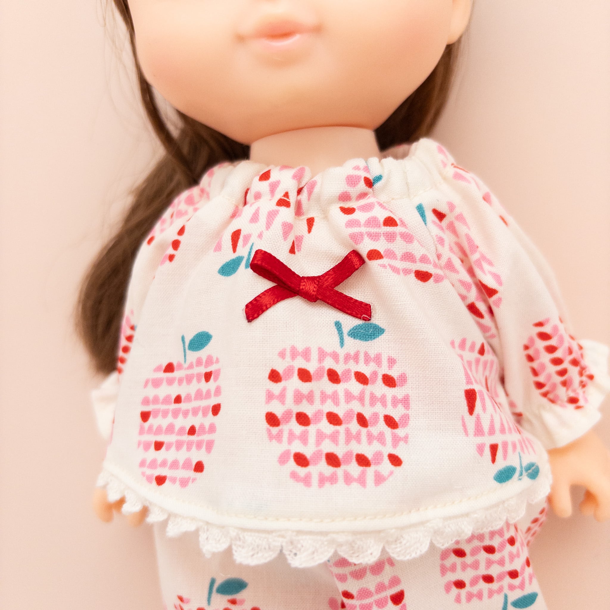 りんご柄スモックパジャマ3色☆メルちゃんソランちゃんホルンくん