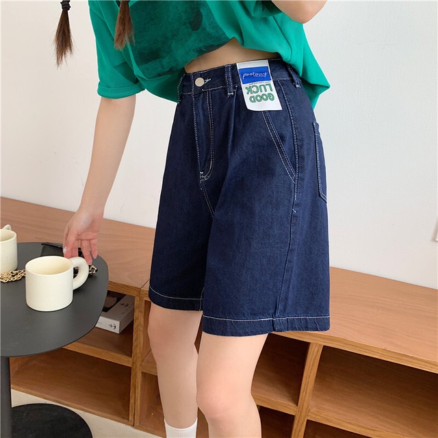 スタンダードショーツ サマーハイウェストウェスト薄手パンツ ルーズAライン レトロ 夏物 ブルマー 1号婦人95132503693